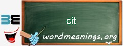 WordMeaning blackboard for cit